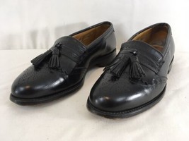 Allen Edmonds Bridgeton Mens 8 1/2 Black Leather Tassel Loafer Dress Shoes - £29.31 GBP