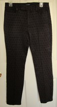 Nanette Lepore black jacquard skinny slim slacks pants jeans SZ 4 seam b... - $29.67