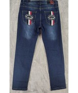 Ecko Unltd Jeans Mens 32 Blue Denim Embroidered Logo Distressed Streetwe... - £59.19 GBP