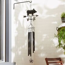 WEATHERVANE WIND CHIME IRON PIG - $38.00