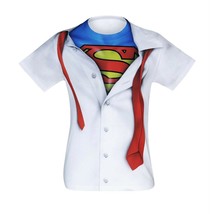 Superman Red Tie Costume Reveal T-Shirt White - £30.65 GBP+