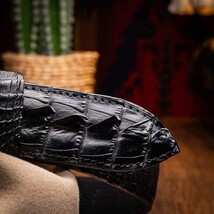 Marco Di Milano Genuine Hornback Caiman Skin Western Belt Marlboro Black image 6