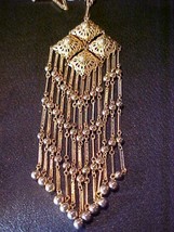 Vintage Goldtone Dangle Necklace and Clip Earrings Set - $75.00