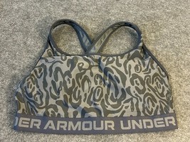 Under Armour Women&#39;s Crossback Sports Bra Med Support Black Leopard Chee... - $281.54 MXN