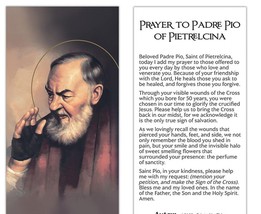 Padre Pio Prayer Card + Medal &amp; 20&quot; Chain, New #AB-087 - £3.89 GBP