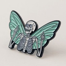 Enamel Pin Skeleton with Wings Middle Fingers Fashion Accessory Skull Jewelry image 2