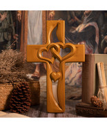 Intertwined Heart Wooden Cross, Valentine&#39;s Day Gift - $935.81 MXN+