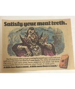 1990s Slim Jim Satisfy Your Meet Teeth Vintage Print Ad Advertisement  PA1 - $7.91