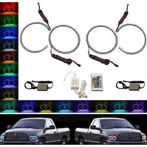 Multi-Color Changing LED RGB Headlight Halo Ring Set For 02-05 Dodge Ram Spor... - £103.87 GBP