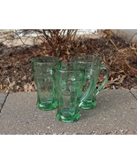 Set Of 3 Vintage Libbey Green COCA-COLA Float Glasses W/ Handles Heavy 1... - $34.99