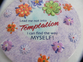 Novelty Item &quot;Lead Me Not into Temptation&quot; Handmade  Ceramic Art Wall Pl... - £22.03 GBP