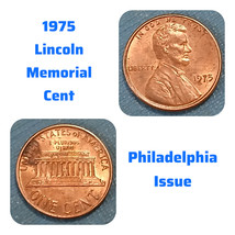 US 1975 Lincoln Memorial Cent - Phila Copper Issue - Nice Btr Circ Colle... - $4.86 CAD