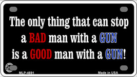 Stop A Bad Man Novelty Mini Metal License Plate Tag - £11.97 GBP