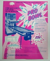 Pro Bowl Arcade FLYER Original Shuffle Alley 1974 Vintage Promo Art Retro - £30.18 GBP