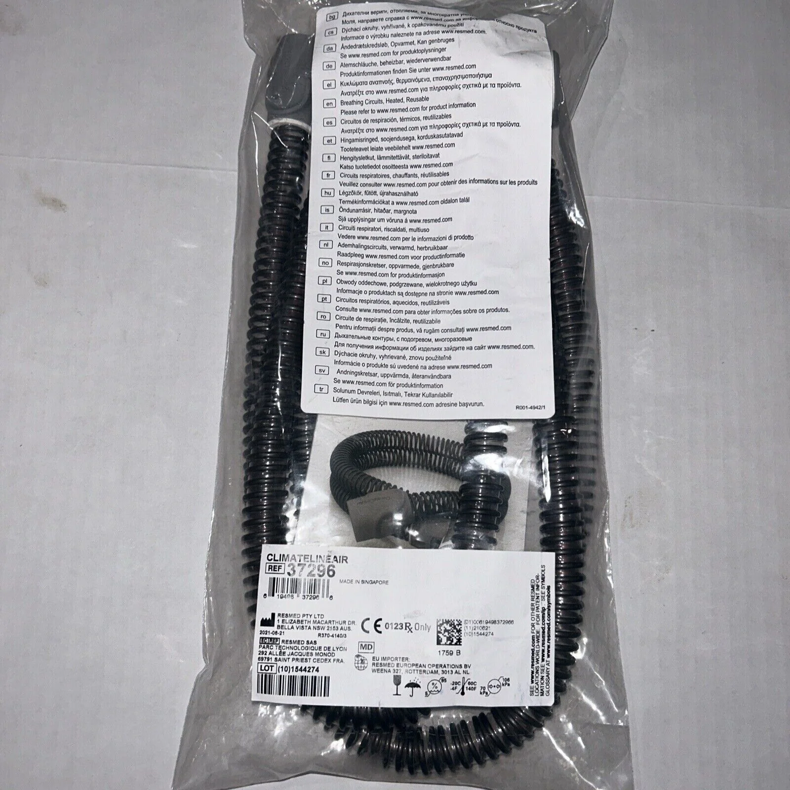 Resmed climatelineair heated tubing airsense10 aircurve10 hose thumb200