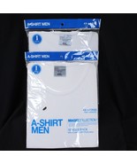 Big and Tall 2 Pair White Underwear Shirt Mens 4XL Magic Collection A-Sh... - $22.53