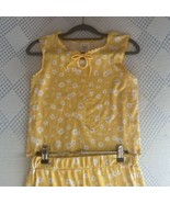 Self Esteem Ribbed Knit 2 Piece Top &amp; Skirt Set Big Girls XL Yellow Daisies - £9.01 GBP