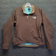 The North Face Women&#39;s Sz S Brown/Teal Fleece Lined Softshell Jacket - £30.40 GBP