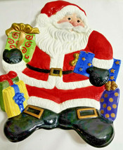 Fitz &amp; Floyd Handcrafted Holiday Christmas Santa Plate Dish Container 9.5&quot;  - £23.99 GBP