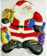 Fitz &amp; Floyd Handcrafted Holiday Christmas Santa Plate Dish Container 9.5&quot;  - £23.55 GBP
