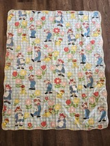 Vintage 1978 Bobbs-Merrill Raggedy Ann &amp; Andy  Rare Find Quilted Baby Blanket - £18.69 GBP