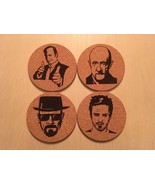 Set of 4  Laser Engraved Coasters Breaking Bad Saul, Mike, Walter, and J... - $27.25 CAD