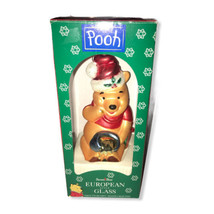Winnie the Pooh European Style Glass Christmas Ornament Santa&#39;s Best 1997 - £13.04 GBP