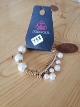 758 Gold W/ Pearl Beads Bracelet (New) - £6.85 GBP