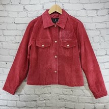 Utex Design Red Suede Leather Jacket Womens Size Medium M Vintage Y2K  - $39.59