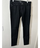 Rock And Republic Women’s Mid Rise Embroidered Logo Black Denim Skinny J... - $33.94 CAD