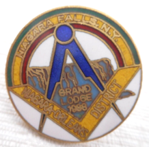 Grand Lodge 1988 Niagara-Orleans District Niagara Falls NY Lapel Pin 7/8... - £10.20 GBP