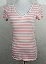 Hollister Juniors XS Top Striped Short Sleeve V Neck Multicolor Summer C... - £7.55 GBP