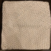 Pottery Barn Natural Jute Silver Basketweave Throw Pillow Cover 18 X 18 Zip - $24.75