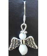 Angel Earrings ~ Silver w/White Head &amp; Body ~ Alloy ~ 1.5&quot; Dangle Earrin... - £11.76 GBP