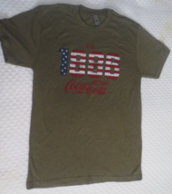 Coca-Cola Patriotic 1886 Military Green  Tee T-shirt Large Soft - £9.89 GBP