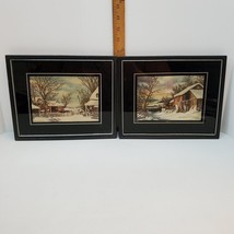 VTG Two Finished Needlepoint Petit Point Farm Yard Old Mill Wall Art 1930 signed - £76.51 GBP