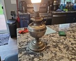 vintage silver tone oil lamp &quot;Made in USA&quot; converted to electric - $49.50