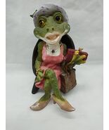Vintage Lady Frog With Purse Bag Hat Sitting On Chair Ceramic 5&quot; - €16,66 EUR