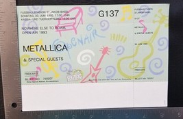 Metallica - Vintage June 20, 1993 Basel, Switzerland Mint Whole Concert Ticket - £23.98 GBP