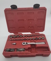 Vintage Craftsman 3/8 Socket Set W/Ratchet SEA 5/32-3/4 Metric 4mm-16mm W/Case - £39.60 GBP