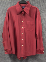 Manhattan Shirt Size 17 1/2-33 Mens Maroon Button Down USA Union Made Vintage - £18.52 GBP