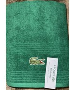 Lacoste ~ Primary Green Bath Towel 100% Cotton 30&quot; x 52&quot; Big Crocodile Logo - $32.66