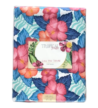 Tropical Fiesta Sunrise Palm Tablecloth 60 x 102&quot; Blue Pink Multicolor E... - $25.74