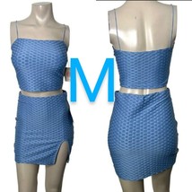 Blue Textured Cami Skirt Set~Size M - £26.82 GBP