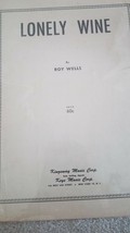 Lonely Wine Red Sheet Music Classic 1950 Bill Darnel Roy Wells Voice Piano-
s... - £44.73 GBP