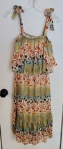 Womens S EGS Multicolor Ruffled Adjustable Strap Summer Casual Dress - $18.81