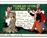 Comic Pretty Lady Sees Things Coming My Way Creepers 1905 UDB Postcard S2 - $6.20