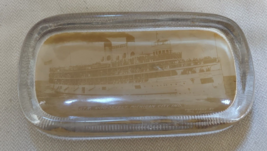 Antique STR Roosevelt Ship Souvenir Glass Paperweight Dish - £112.10 GBP