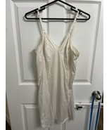 Vintage Cream Silky Nylon Tricot Lace Full Dress Slip Formfit Rogers Sz ... - $16.36