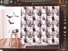 Halloween Haunted House Bats Scary Pumpkin Fabric Shower Curtain - £22.15 GBP